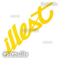 illest Sticker Decal Emblem Yellow JDM Honda Drift Racing 50mmx150mm - CSI001YY