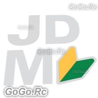 Silver JDM Wakaba Leaf Sticker Decal JDM Drift Racing 115mmx120mm - CSJ002WH