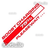 Red Boost Charging Sticker Decal JDM Japanese Drift Racing 55mmx200mm CSB001RD 