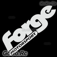 Forge MOTOR SPORT Sticker Decal Emblem Drag Racing Silver 84mmx200mm - CSF001WH