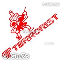 Tein TERRORIST Sticker Decal Emblem Red 126mmx170mm - CST007RD